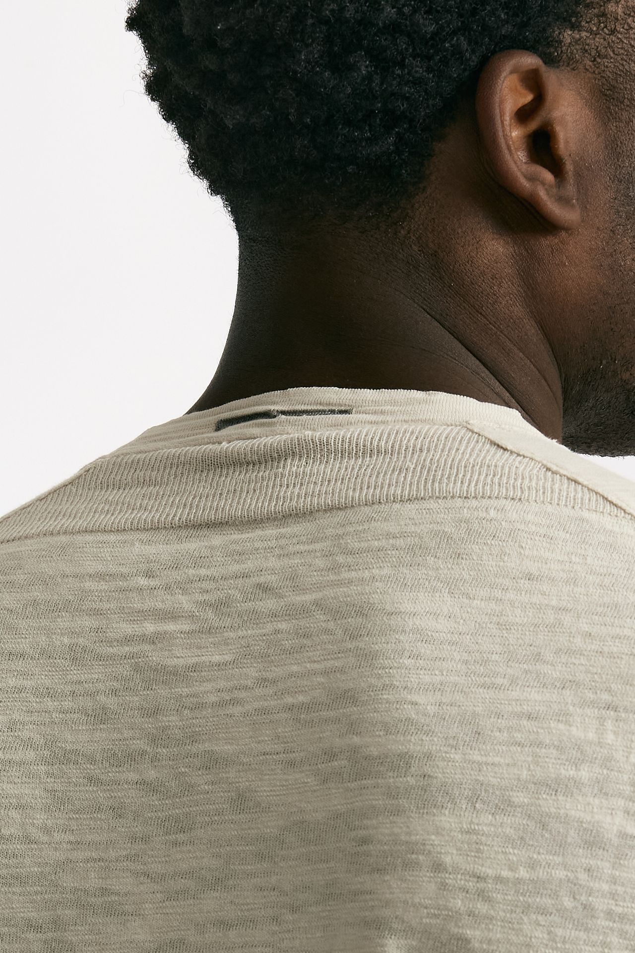 T shirt in cotone e lino beige men Transit uomo - 4
