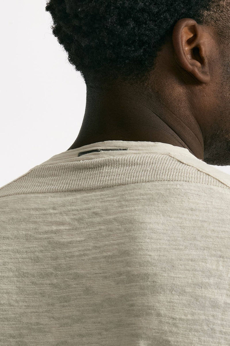 T shirt in cotone e lino beige men Transit uomo - 4