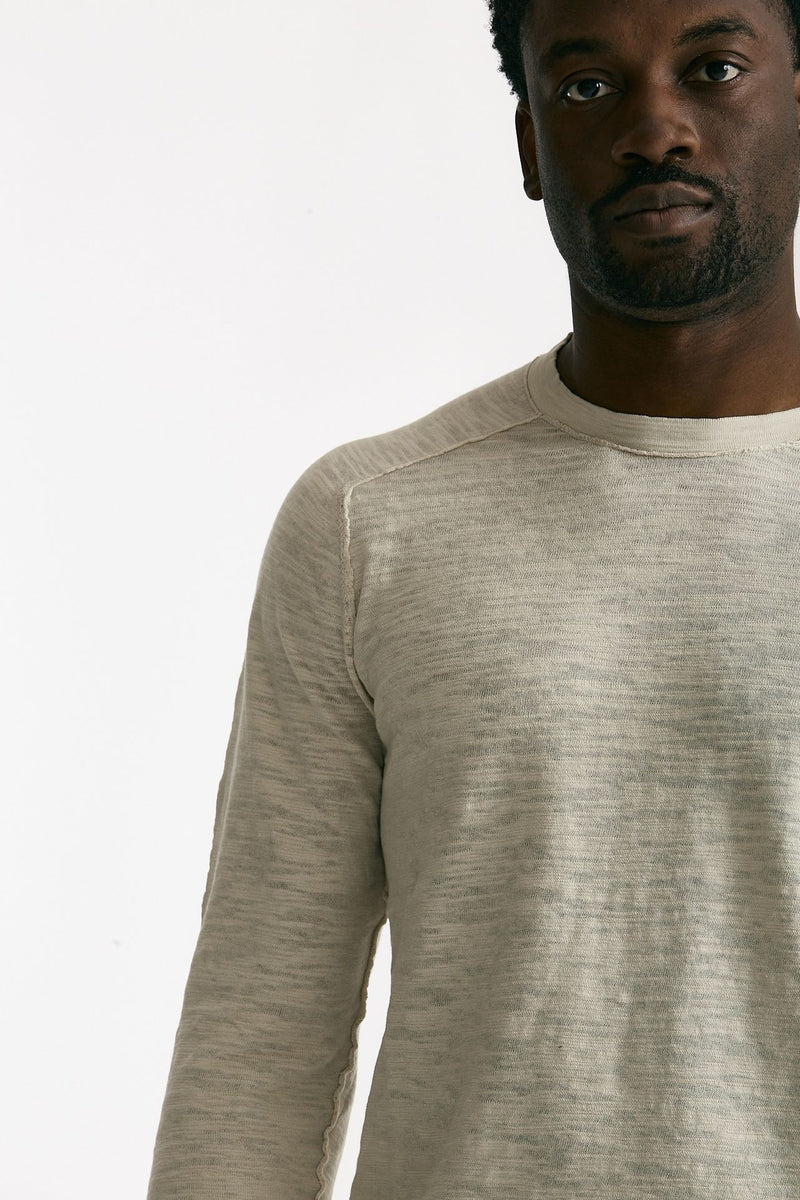 T shirt in cotone e lino beige men Transit uomo - 6