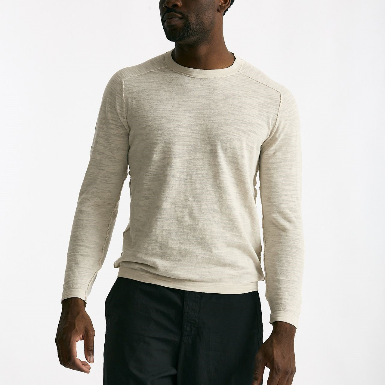 T shirt in cotone e lino beige men Transit uomo - 7