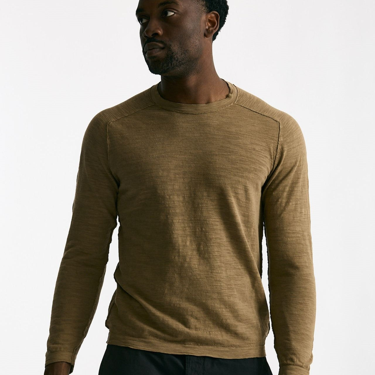 T shirt in cotone e lino cammello men Transit uomo - 7