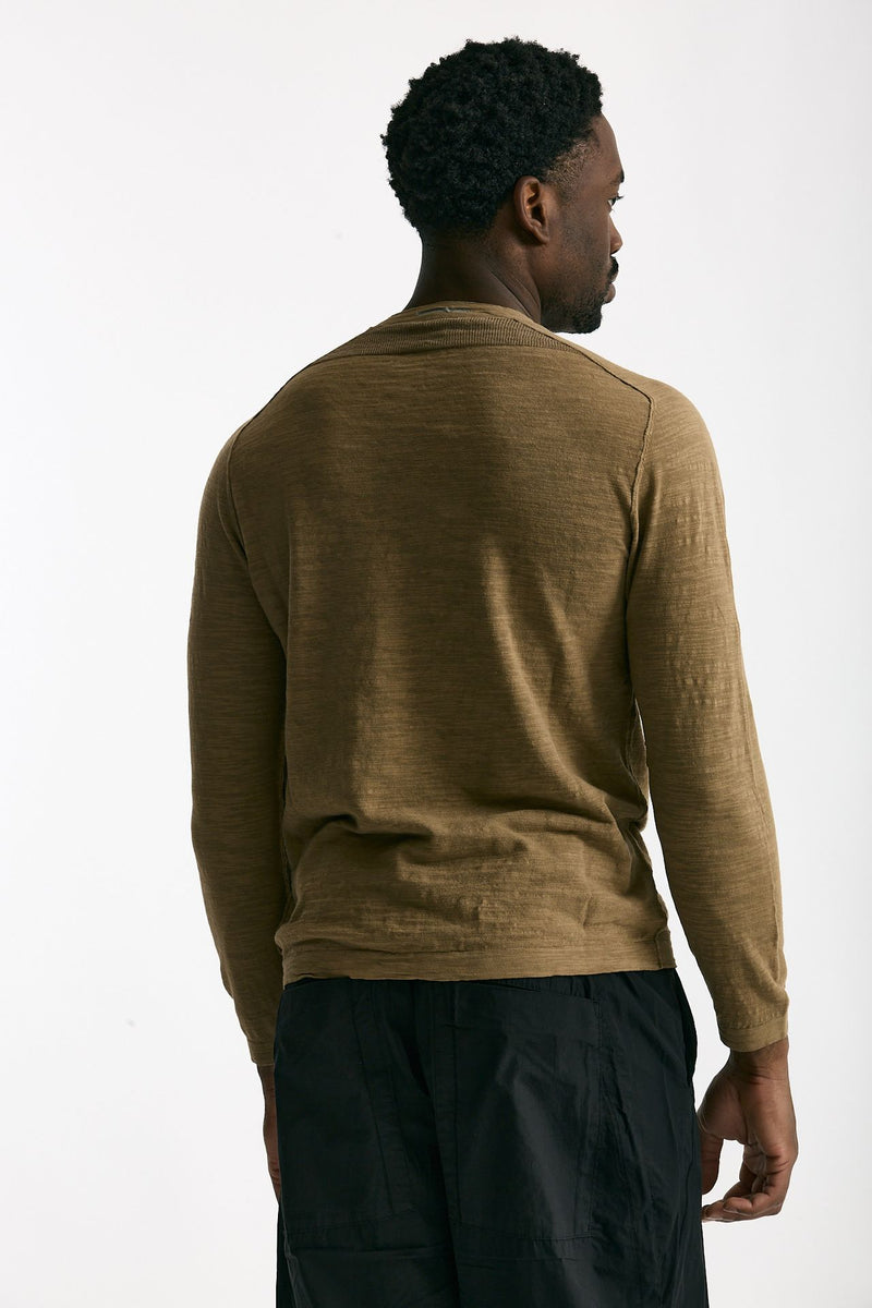 T shirt in cotone e lino cammello men Transit uomo - 4