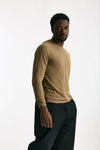 T shirt in cotone e lino cammello men Transit uomo - 1