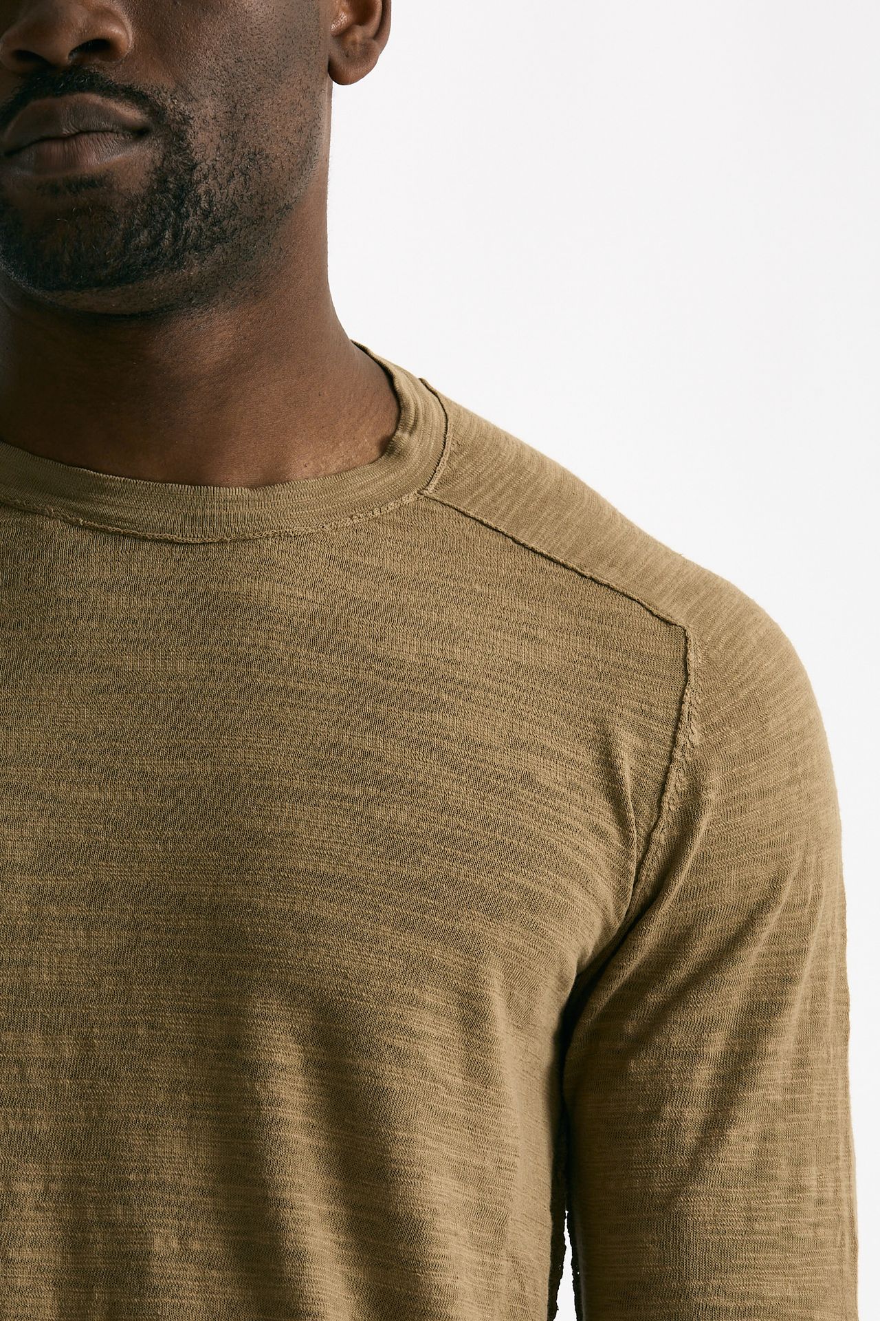 T shirt in cotone e lino cammello men Transit uomo - 6