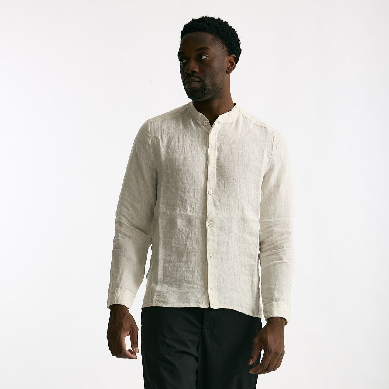 Camicia in lino beige men Transit uomo - 6