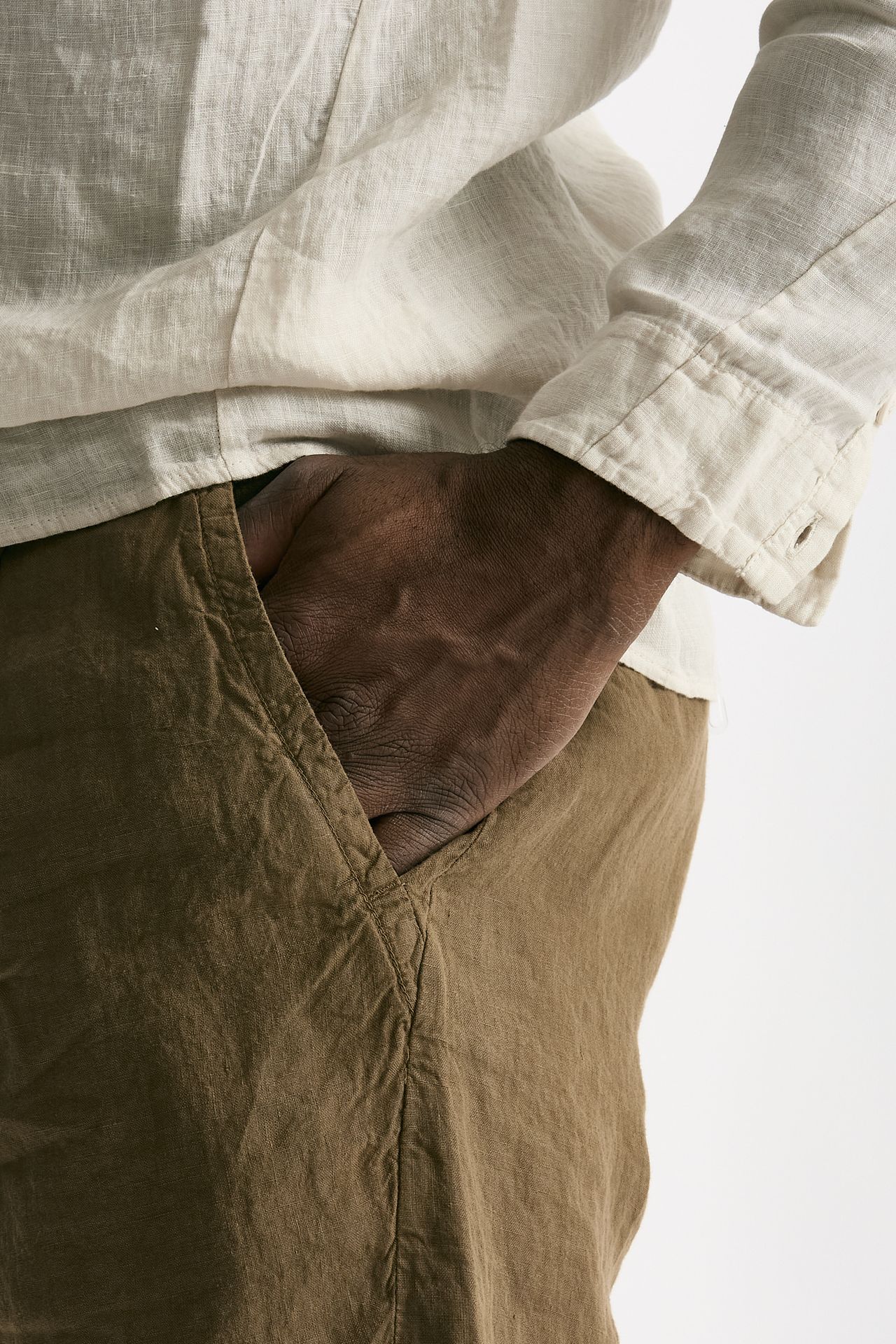 Bermuda in lino cammello men Transit uomo - 7