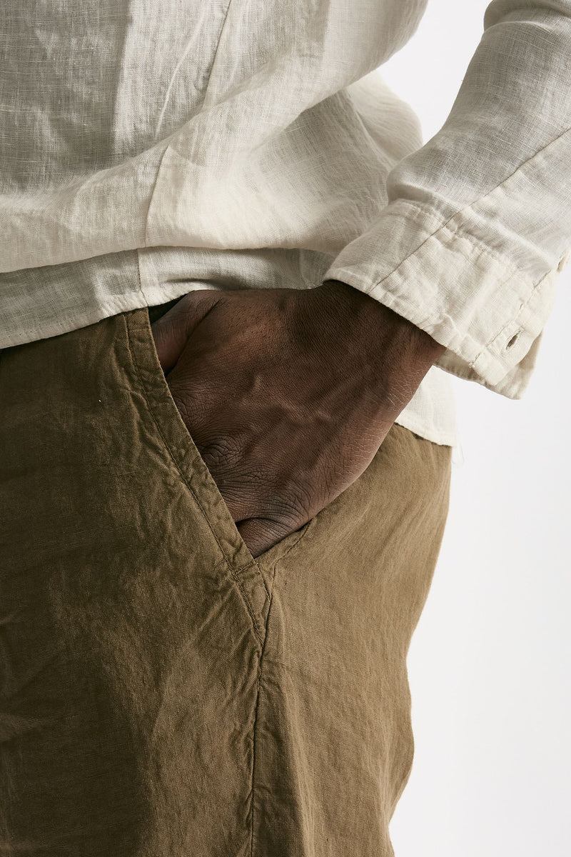 Bermuda in lino cammello men Transit uomo - 7