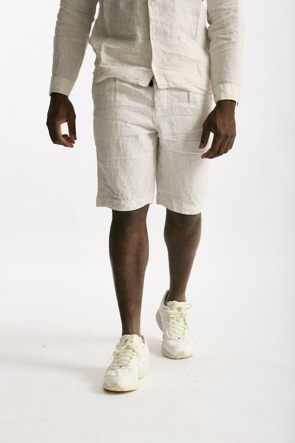 Bermuda in lino beige men Transit uomo