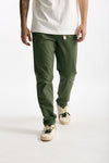 Pantalone in cotone stretch verde men White sand - 1