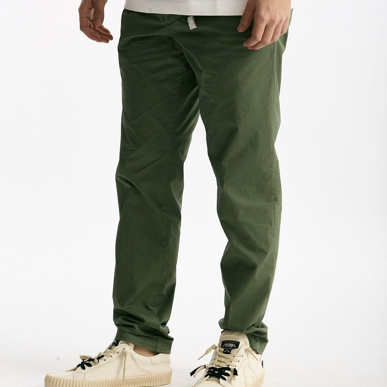 Pantalone in cotone stretch verde men White sand - 8