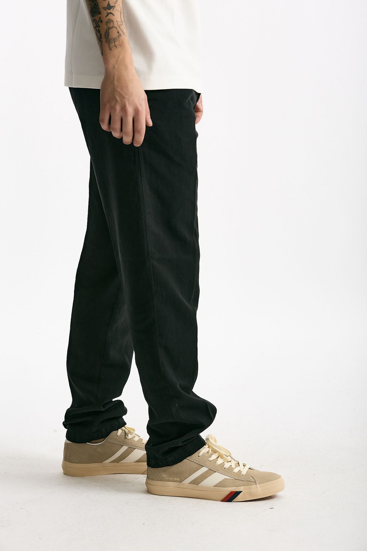 Pantalone in lyocell lino e cotone nero men White sand - 2