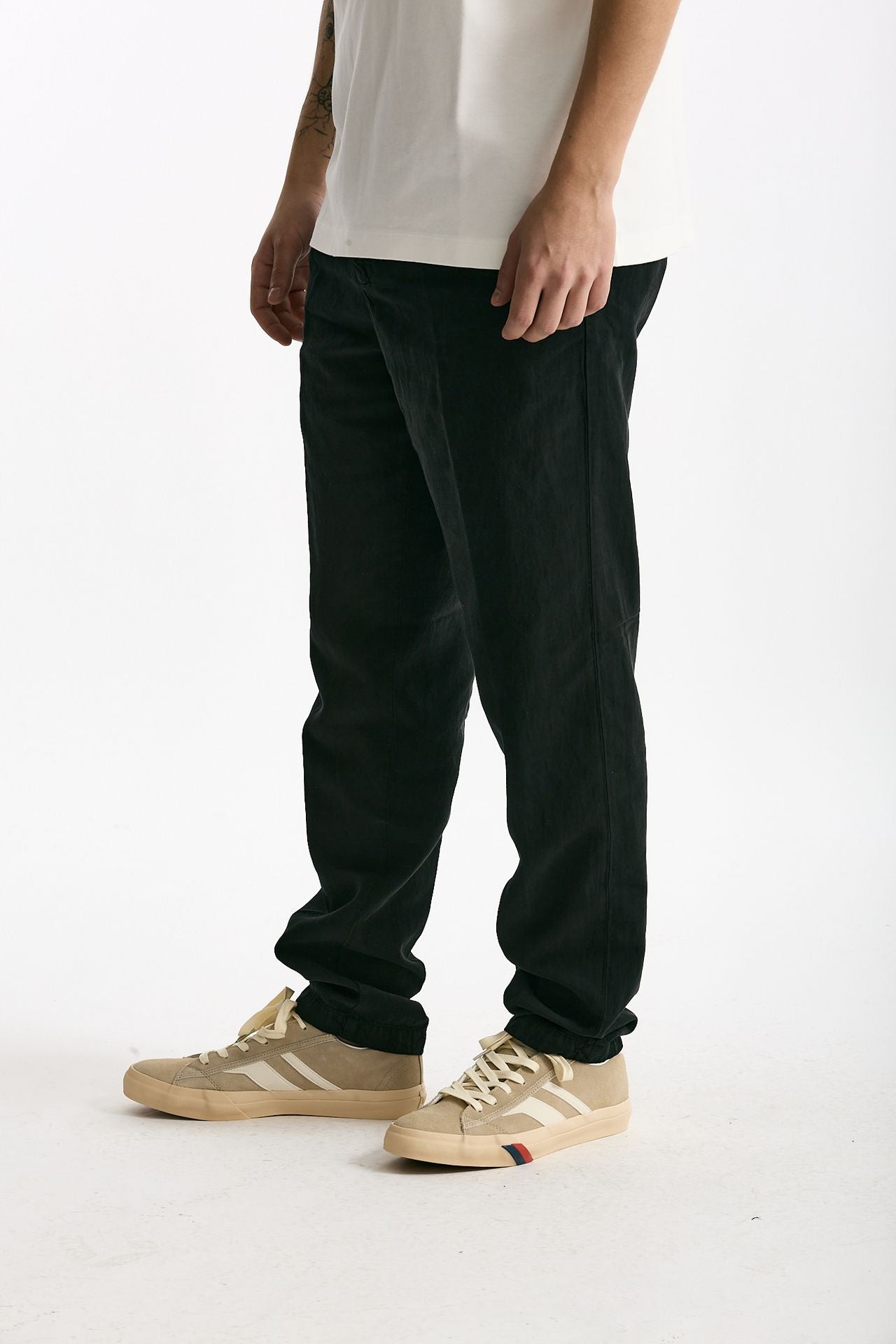 Pantalone in lyocell lino e cotone nero men White sand - 4