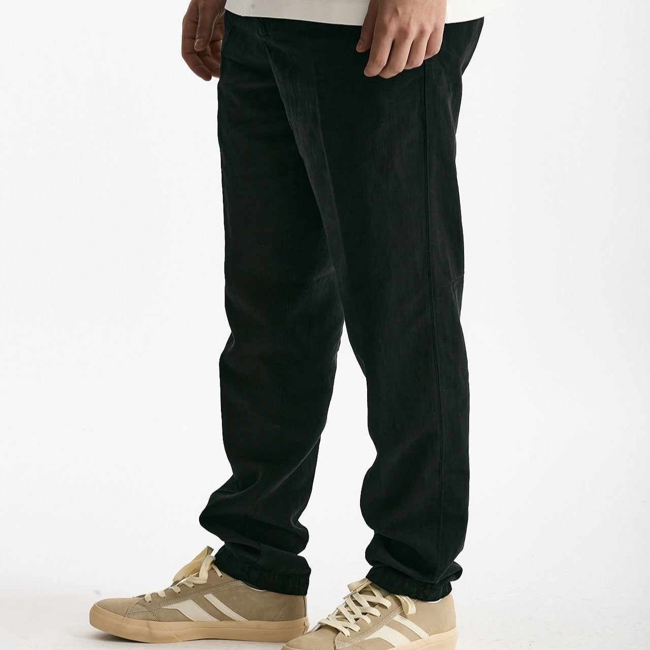 Pantalone in lyocell lino e cotone nero men White sand - 8