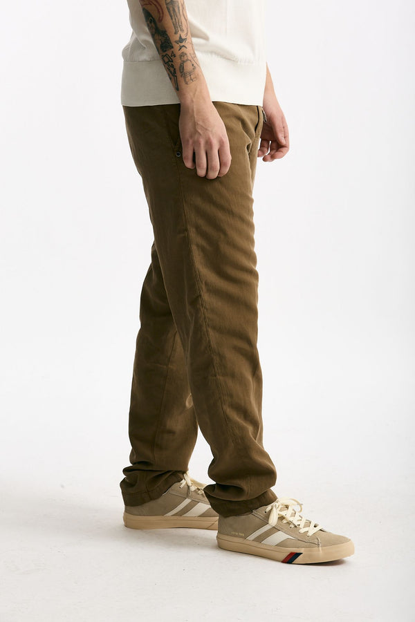 Pantalone in lyocell lino e cotone cammello men White sand