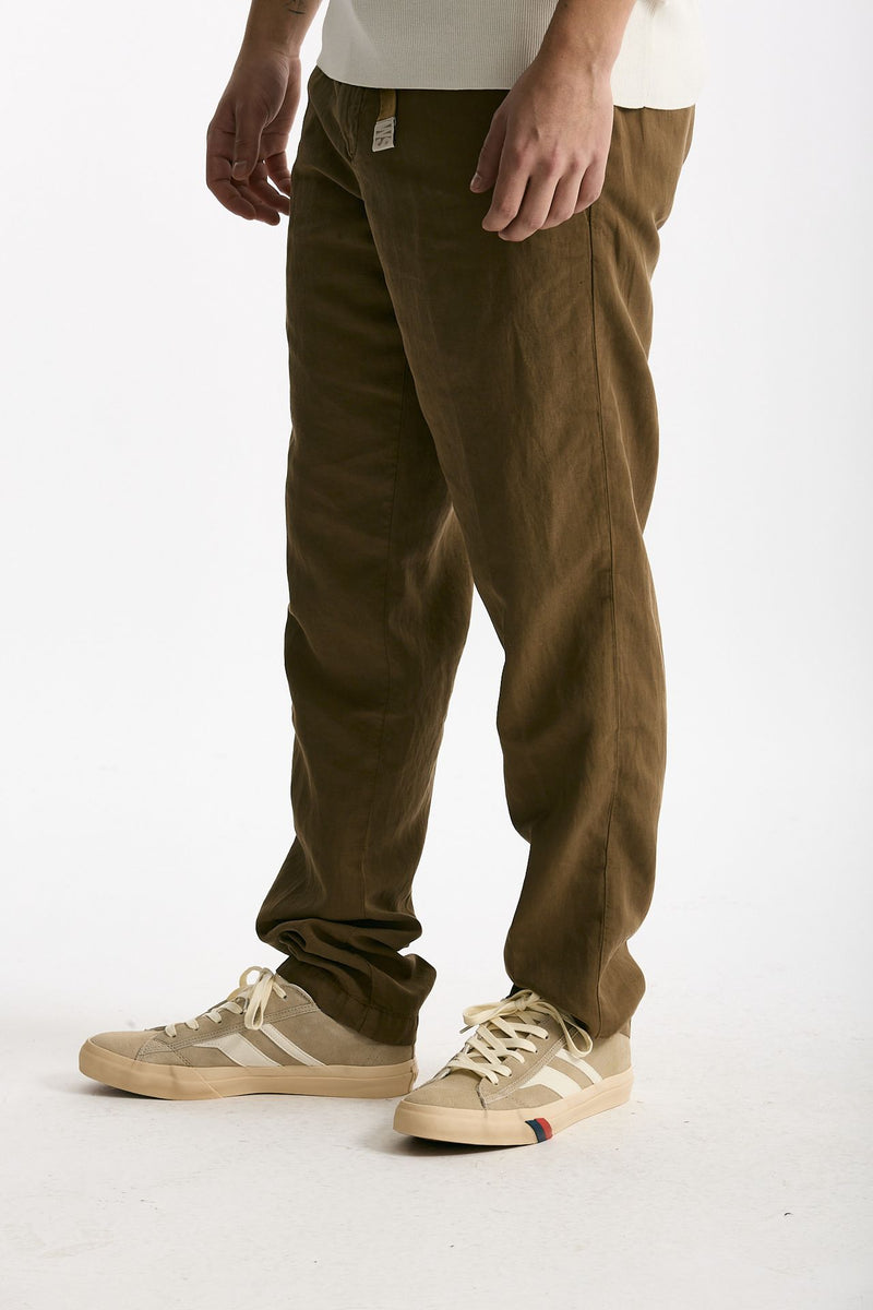 Pantalone in lyocell lino e cotone cammello men White sand - 4