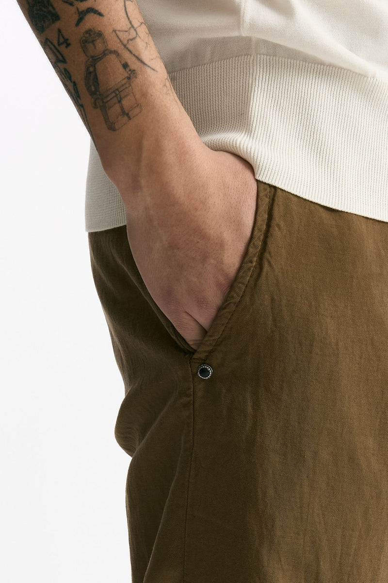 Pantalone in lyocell lino e cotone cammello men White sand - 5