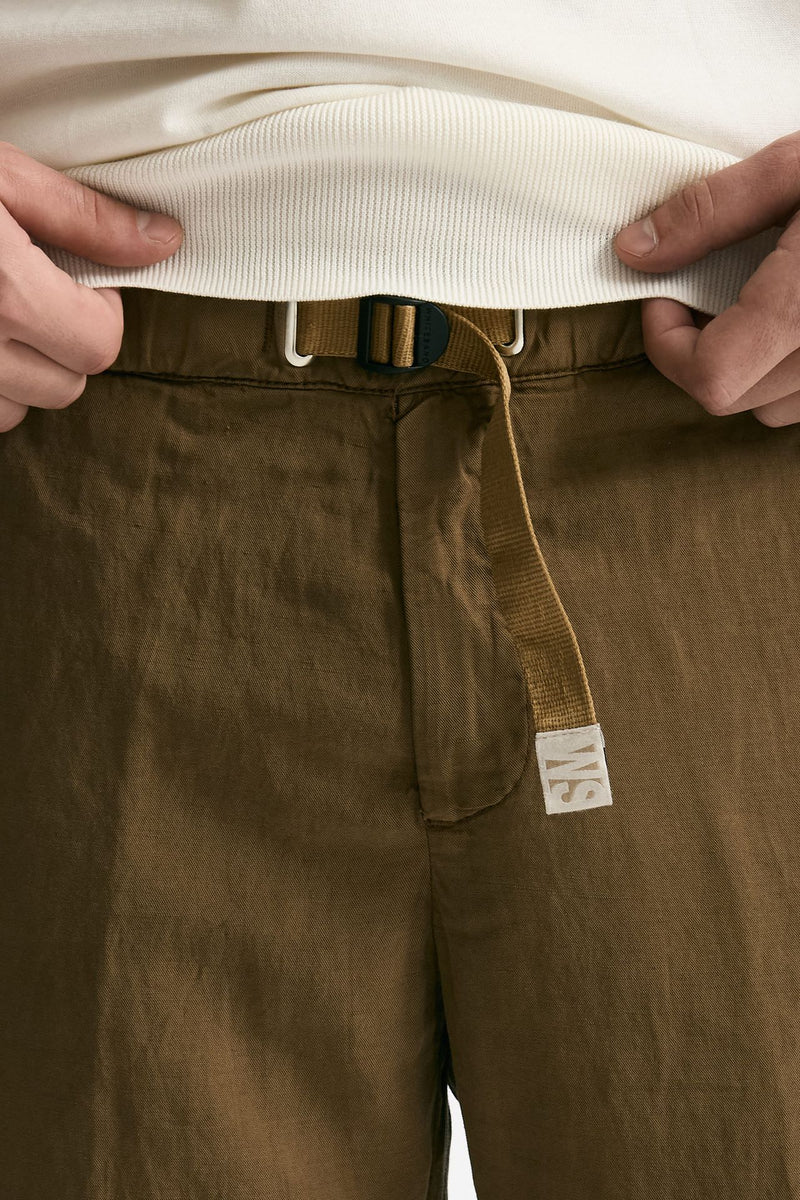 Pantalone in lyocell lino e cotone cammello men White sand - 6