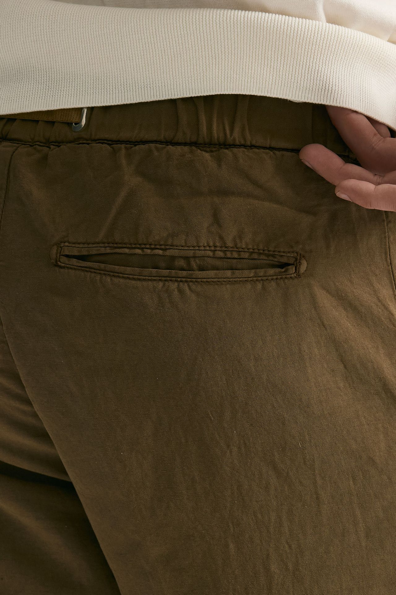 Pantalone in lyocell lino e cotone cammello men White sand - 7