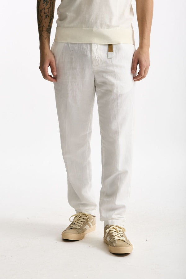 Pantalone in lyocell lino e cotone bianco men White sand
