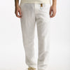 Pantalone in lyocell lino e cotone bianco men White sand - 8