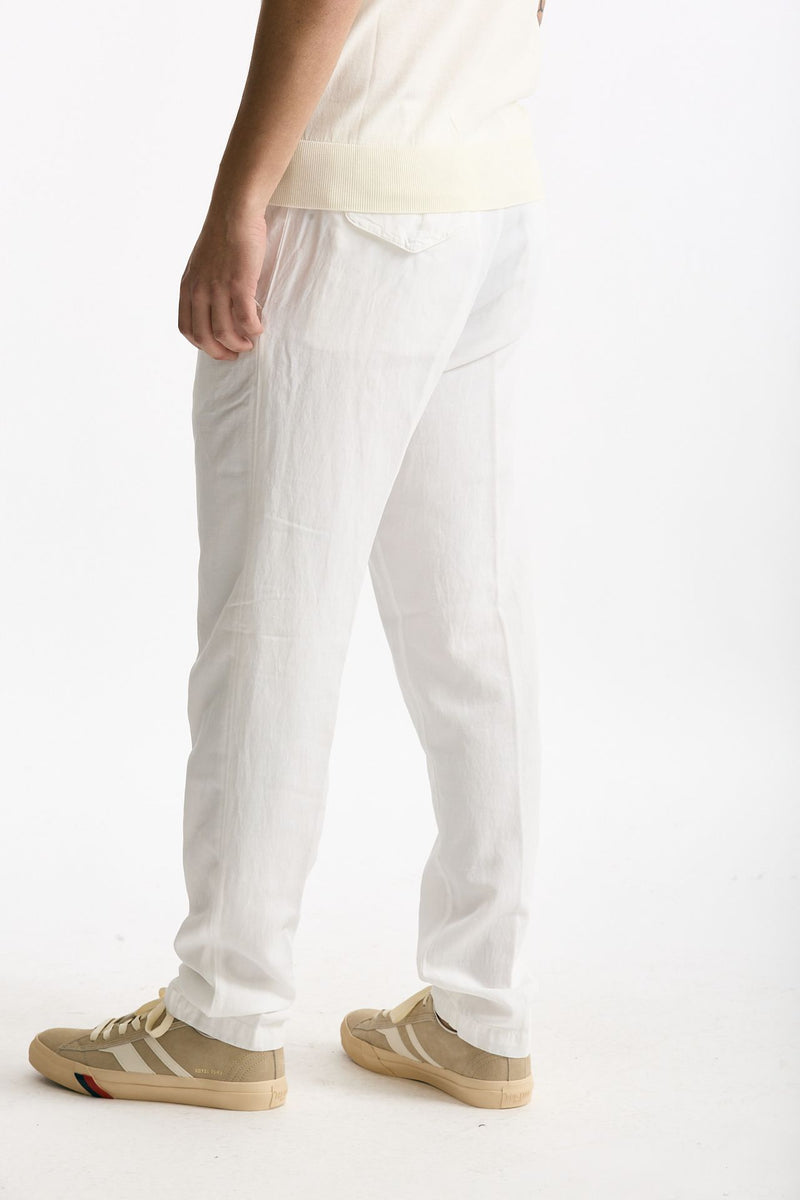 Pantalone in lyocell lino e cotone bianco men White sand - 3