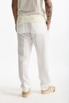 Pantalone in lyocell lino e cotone bianco men White sand - 4