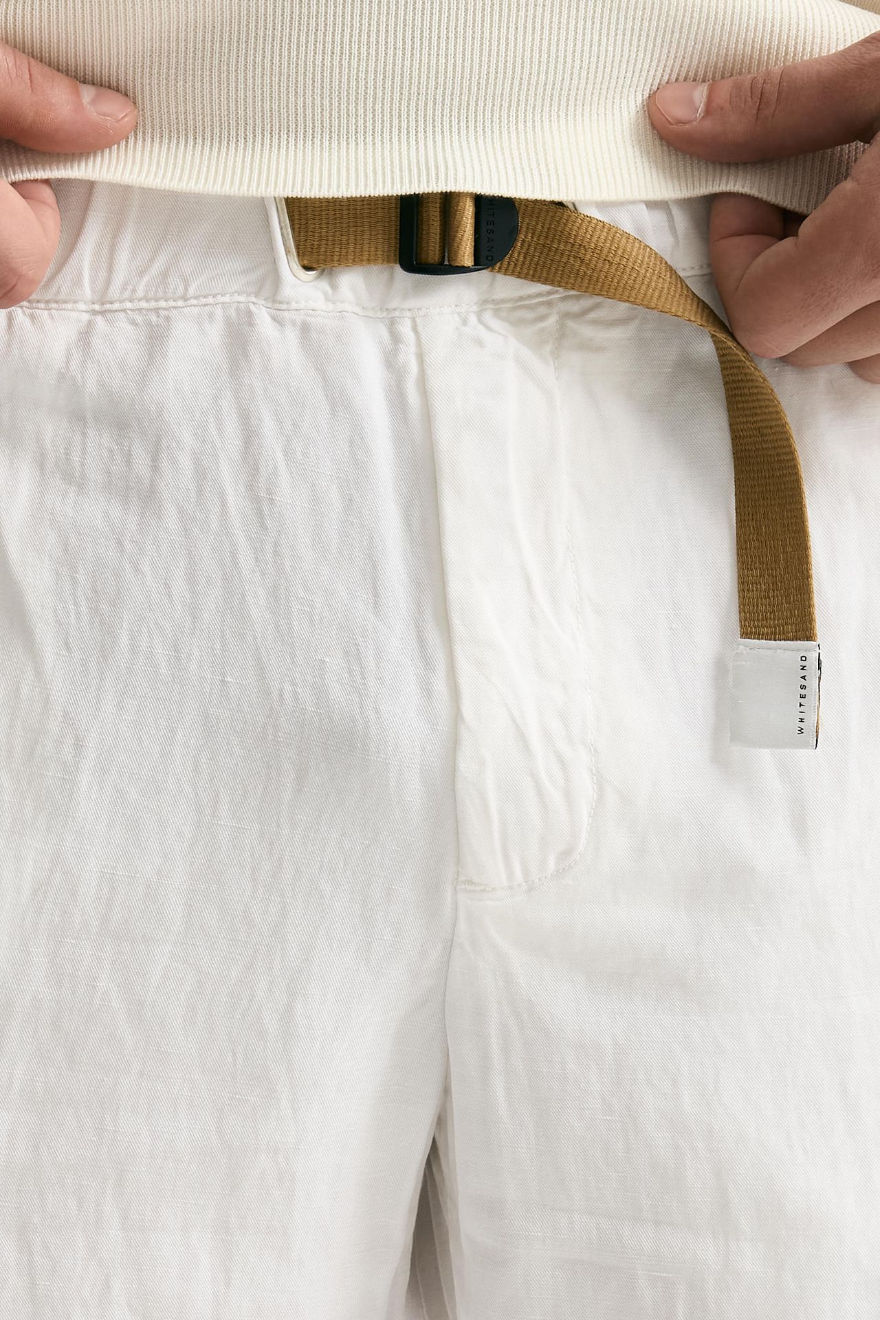 Pantalone in lyocell lino e cotone bianco men White sand - 6