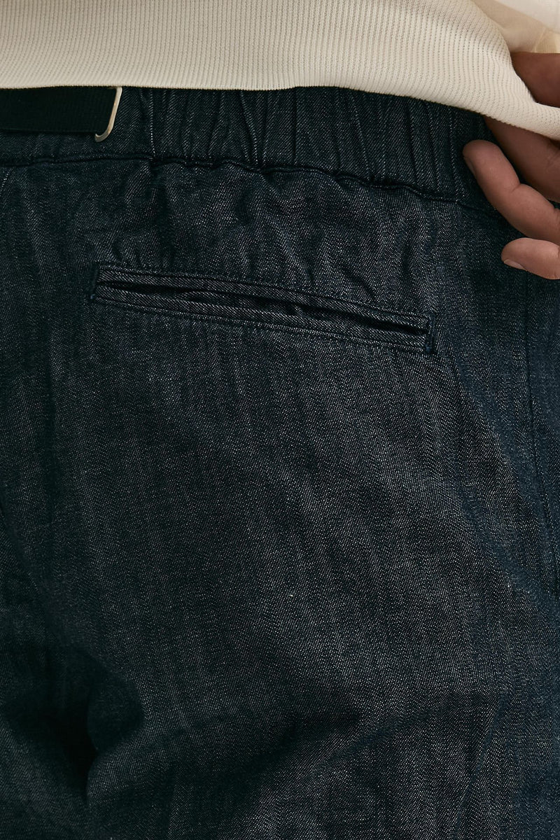 Pantalone in cotone fermo chambray blu men White sand - 7