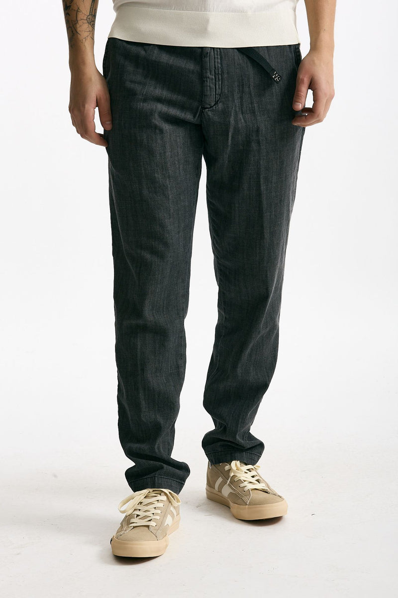 Pantalone in cotone fermo chambray grigio men White sand - 2
