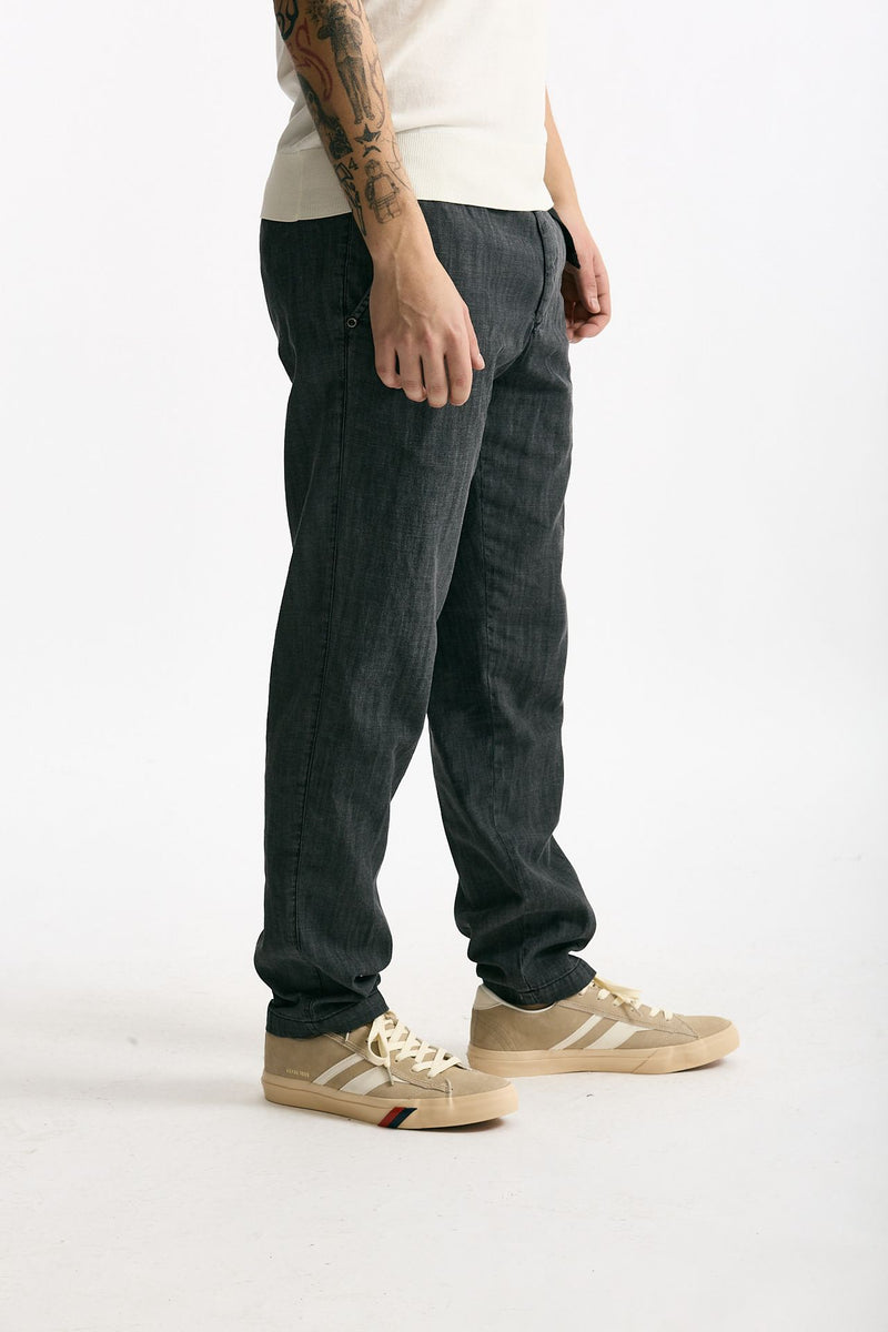 Pantalone in cotone fermo chambray grigio men White sand - 3
