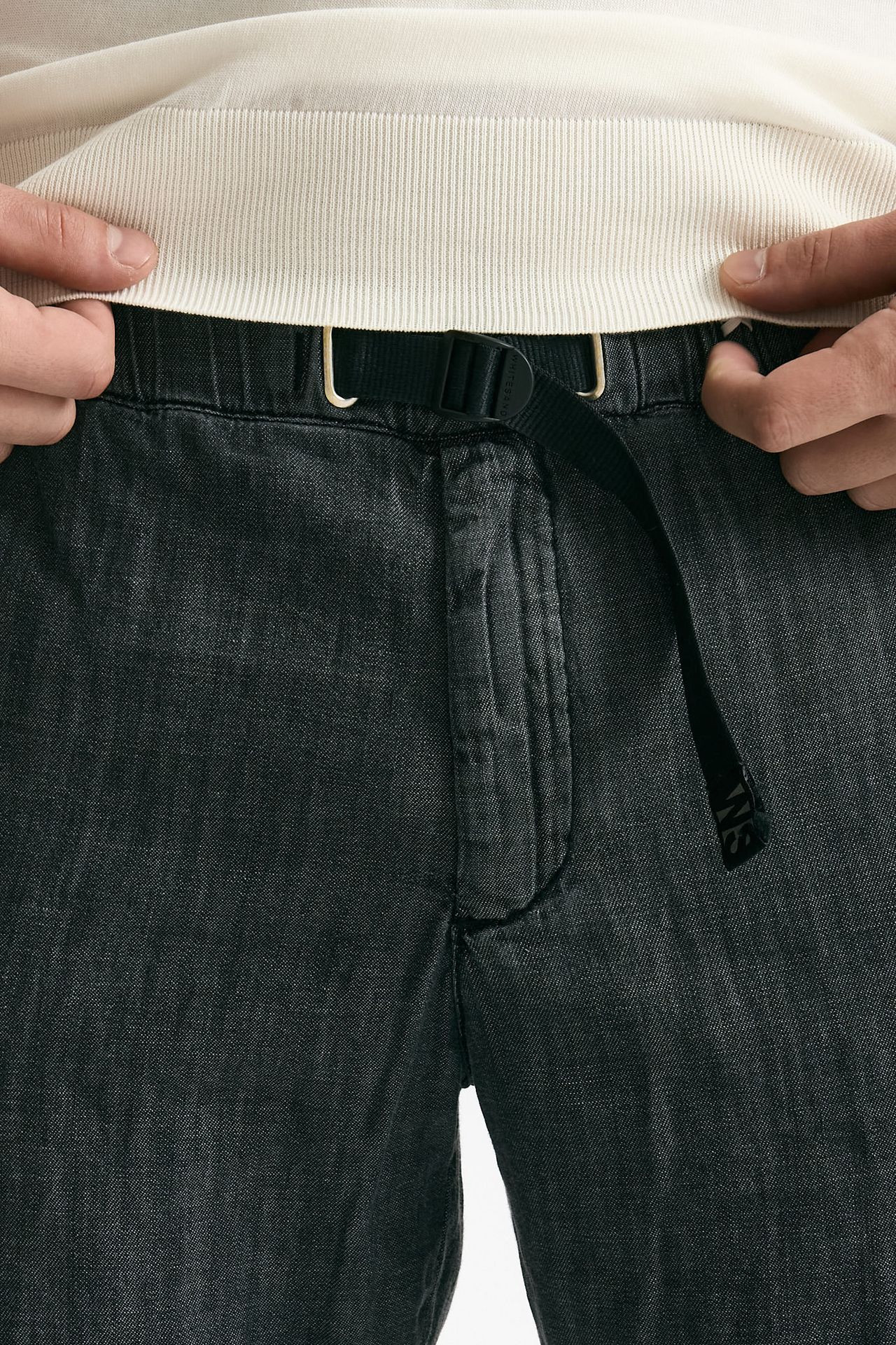 Pantalone in cotone fermo chambray grigio men White sand - 6