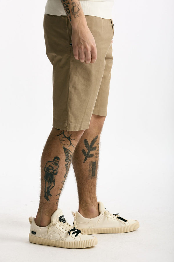 Bermuda in cotone e lino stretch beige men White sand