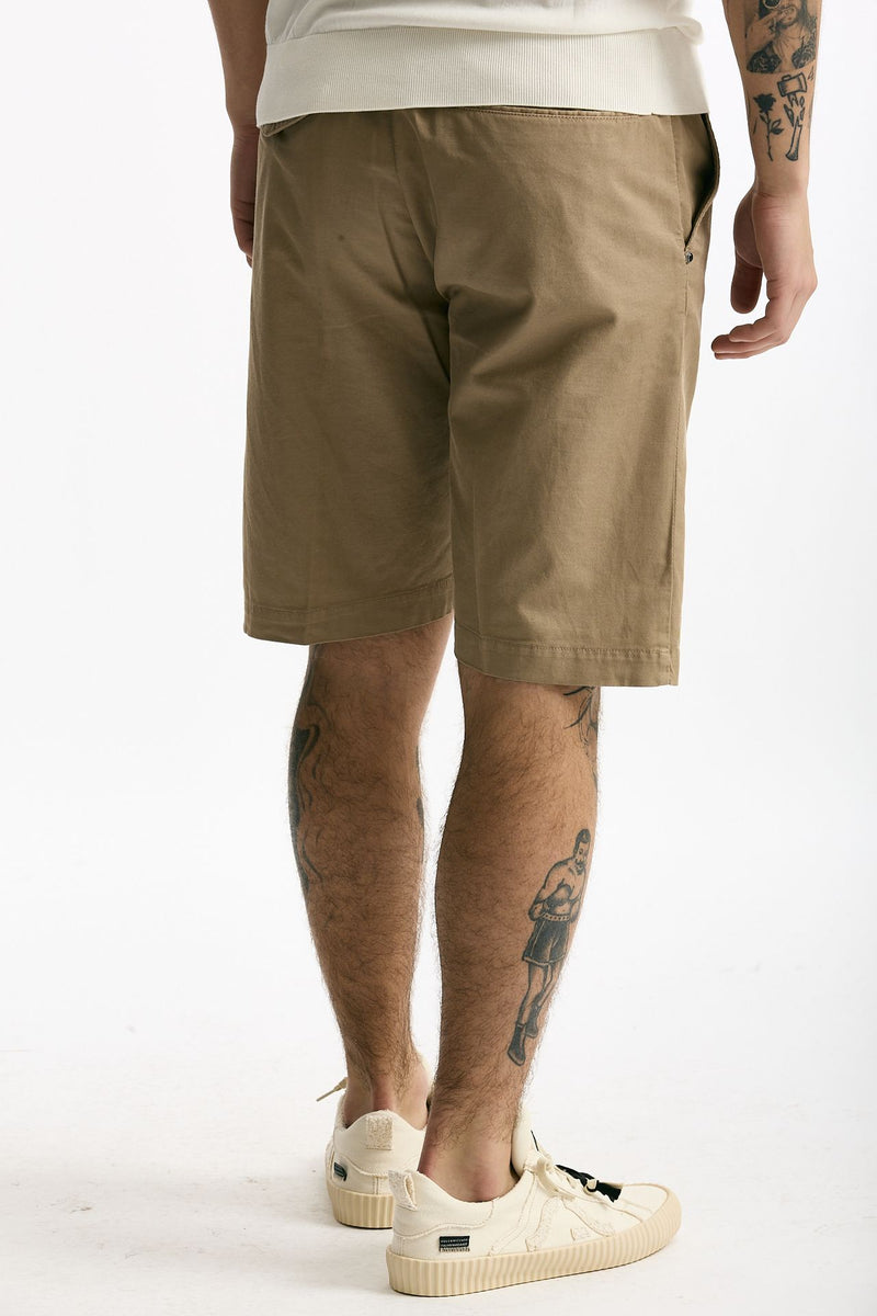 Bermuda in cotone e lino stretch beige men White sand - 3