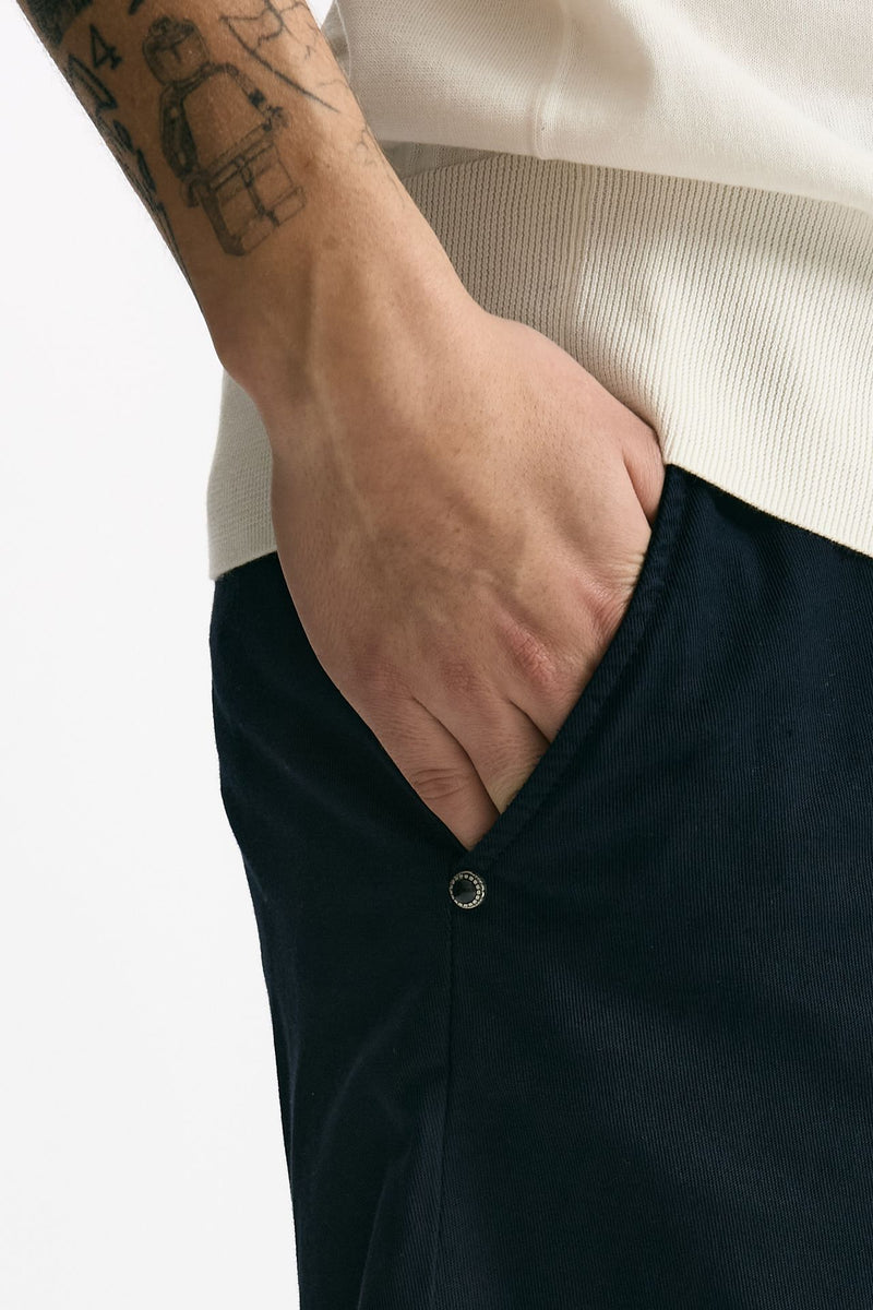 Bermuda in cotone e lino stretch blu men White sand - 5
