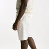 Bermuda in cotone e lino stretch bianco men White sand - 8