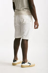 Bermuda in cotone e lino stretch bianco men White sand - 3