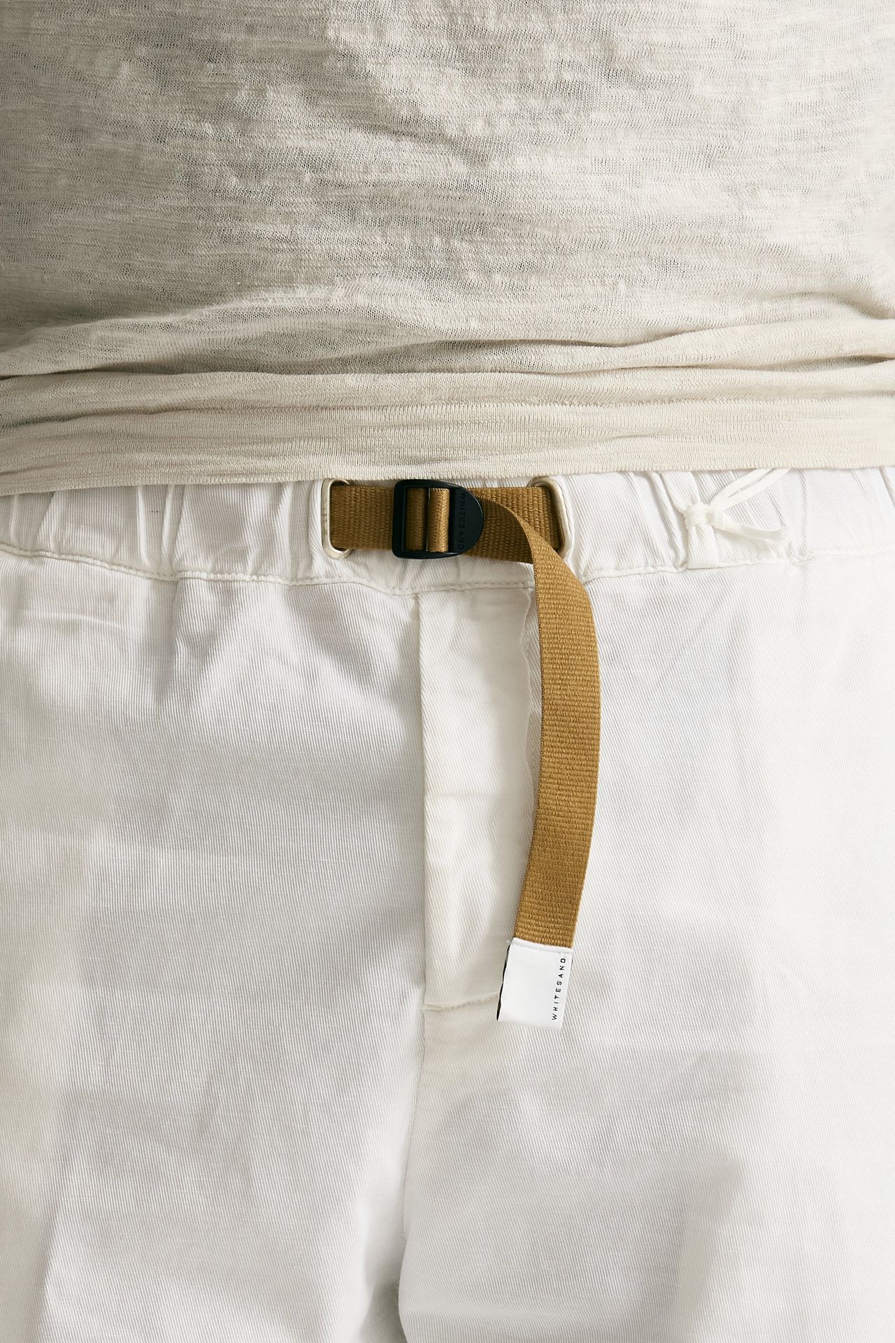 Bermuda in cotone e lino stretch bianco men White sand - 5