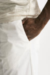 Bermuda in cotone e lino stretch bianco men White sand - 6