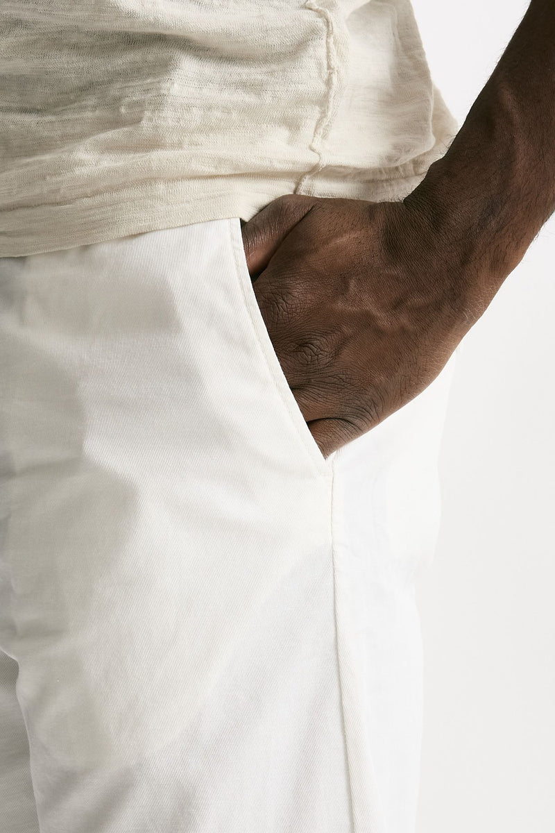 Bermuda in cotone e lino stretch bianco men White sand - 6