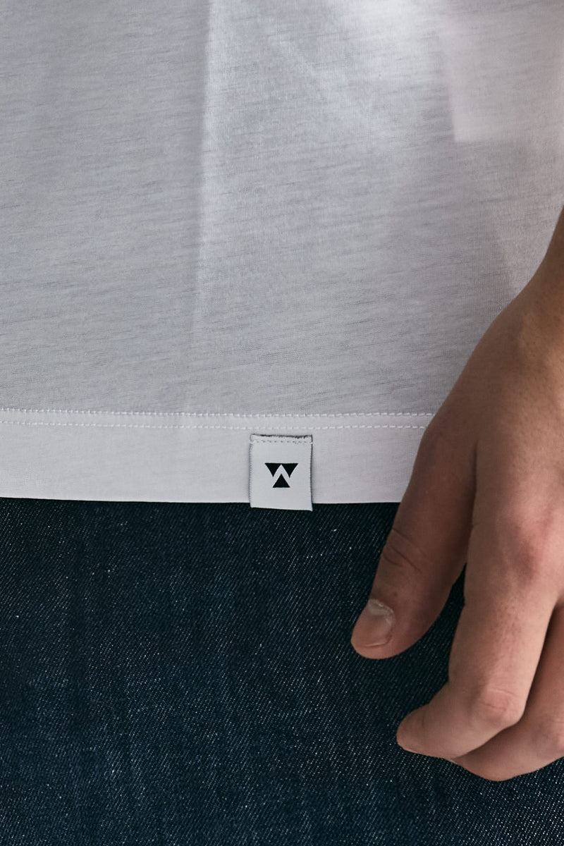 T-shirt in cotone e modale bianco men Woc - 5