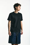 T-shirt in cotone e modale nero men Woc - 1
