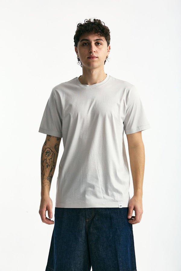 T-shirt in cotone e modale grigio men Woc
