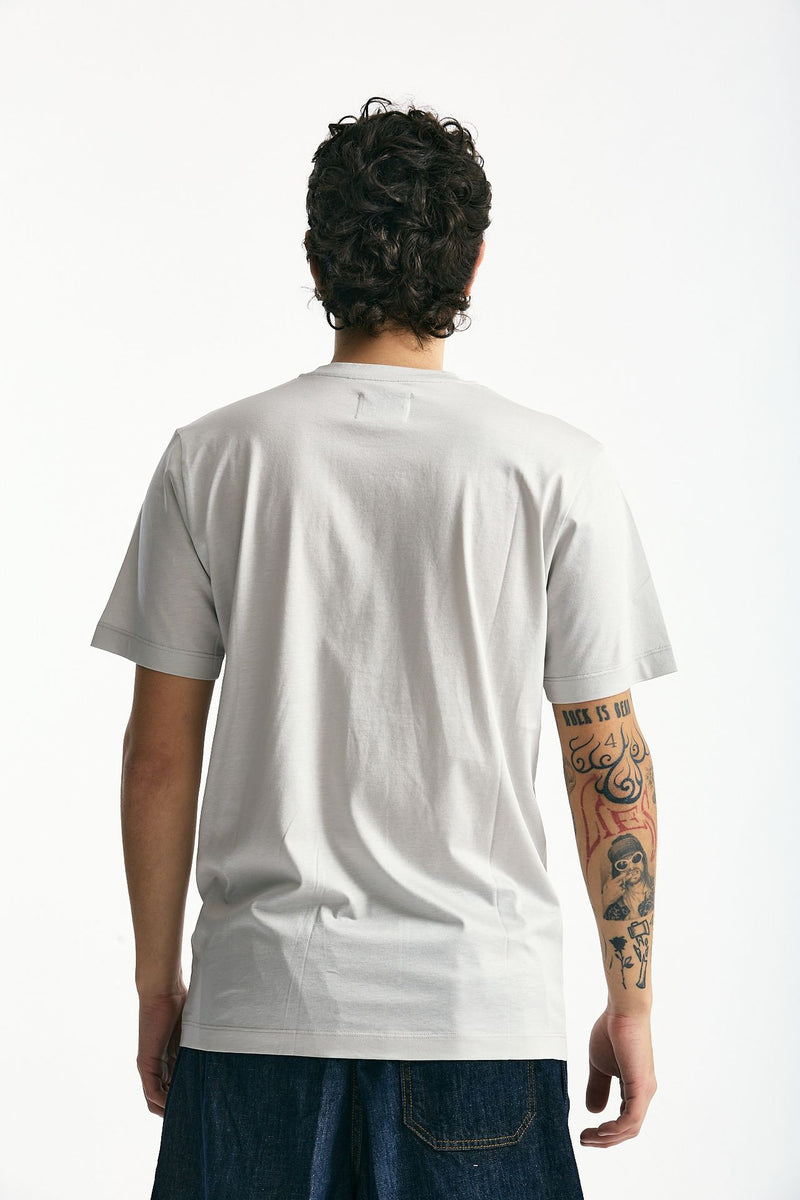 T-shirt in cotone e modale grigio men Woc - 3