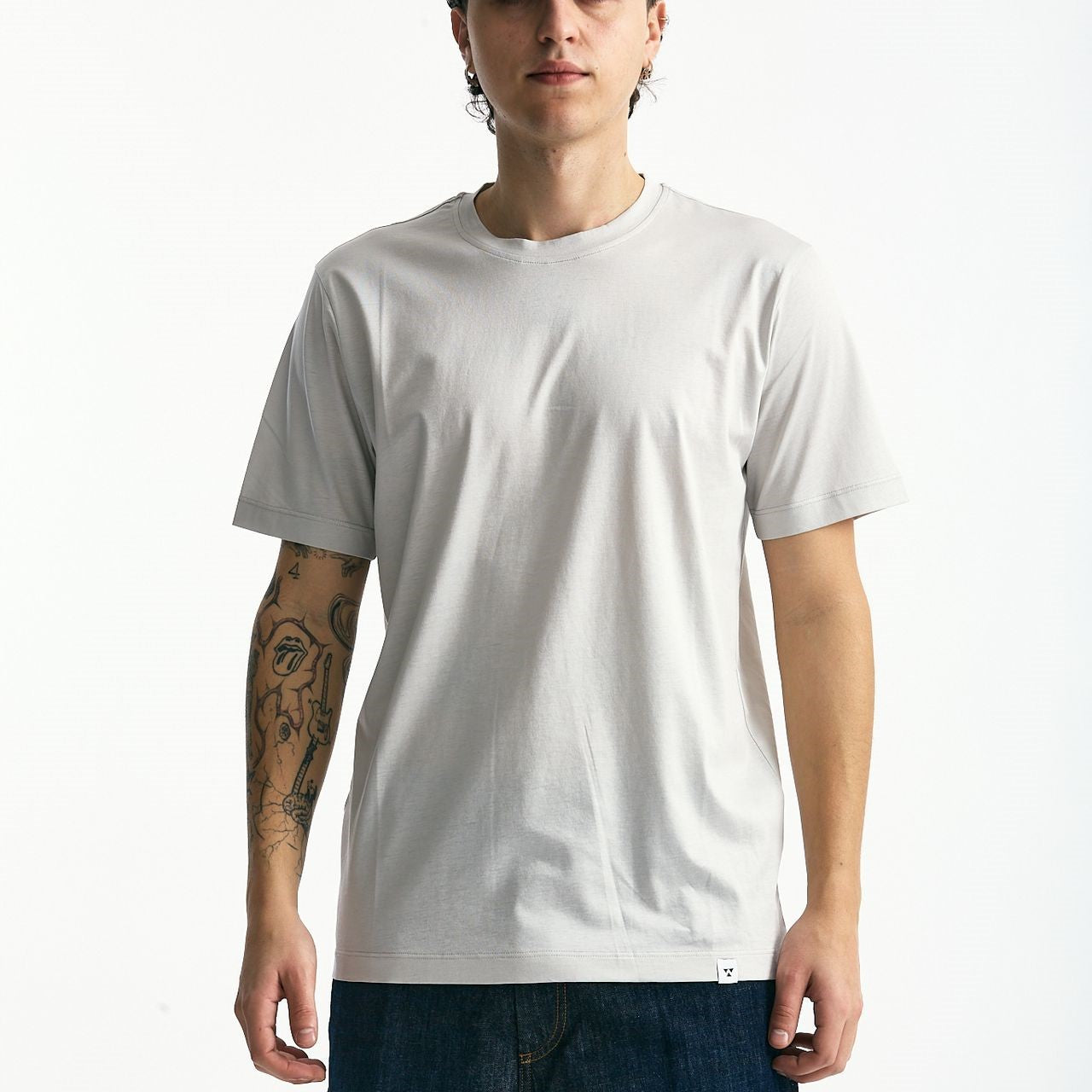 T-shirt in cotone e modale grigio men Woc - 6