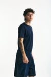 T-shirt in cotone e modale blu men Woc - 3