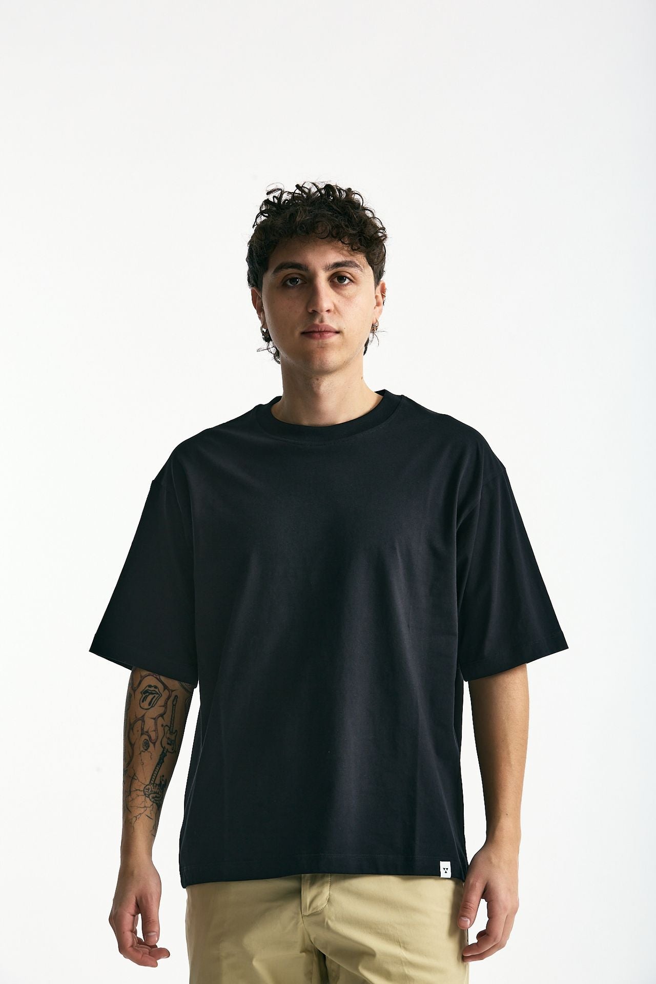 T-shirt in cotone nero men Woc - 2