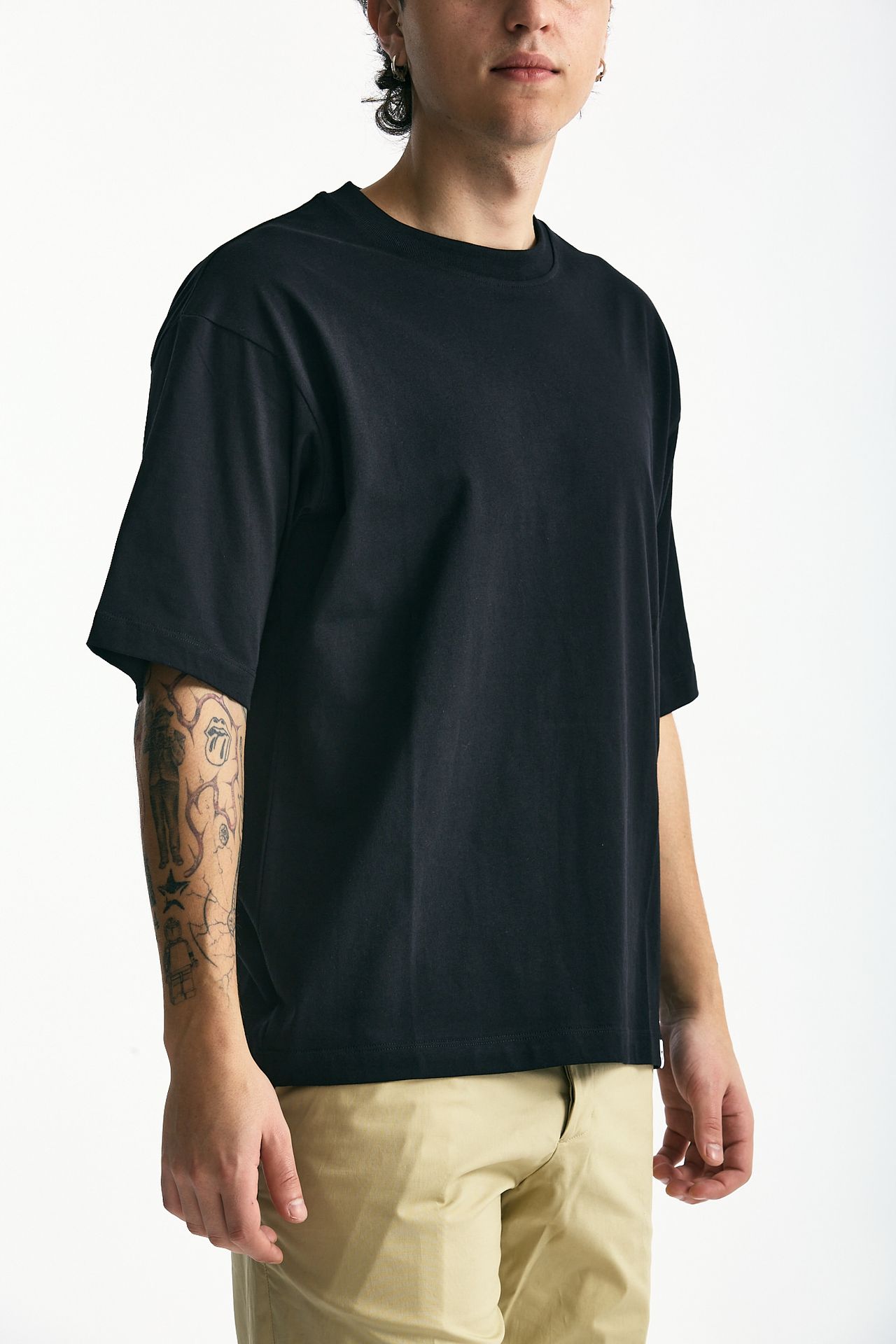T-shirt in cotone nero men Woc - 3