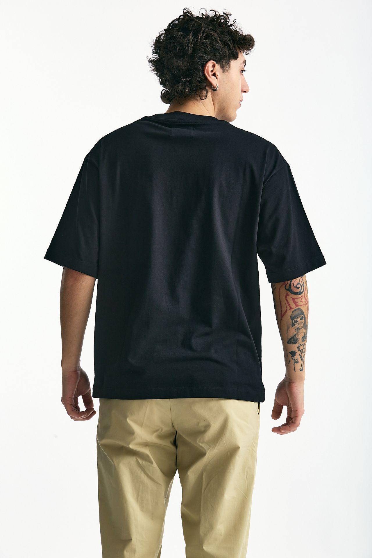 T-shirt in cotone nero men Woc - 1