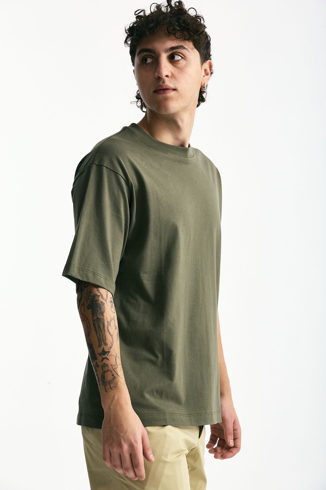 T-shirt in cotone verde men Woc - 2