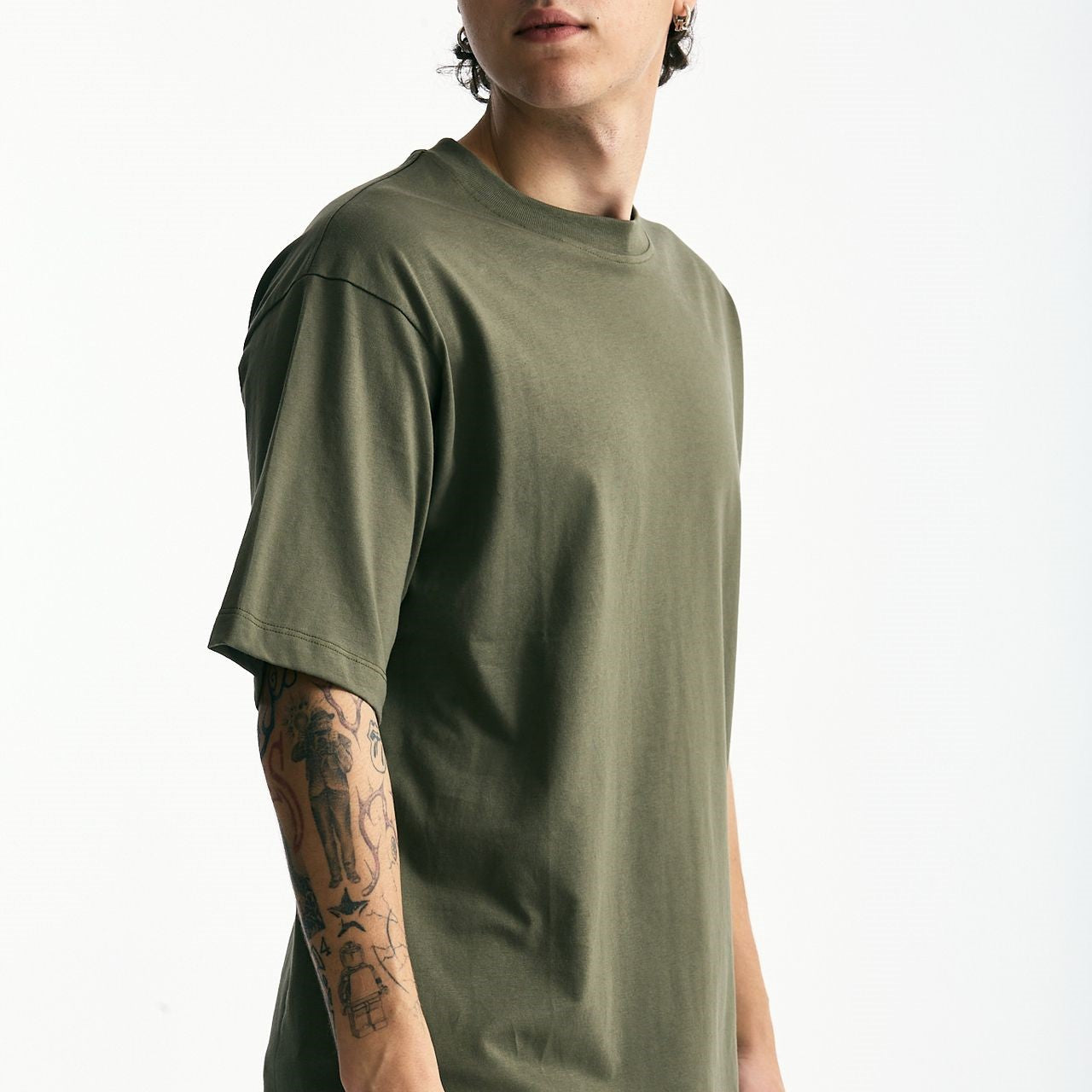 T-shirt in cotone verde men Woc - 6